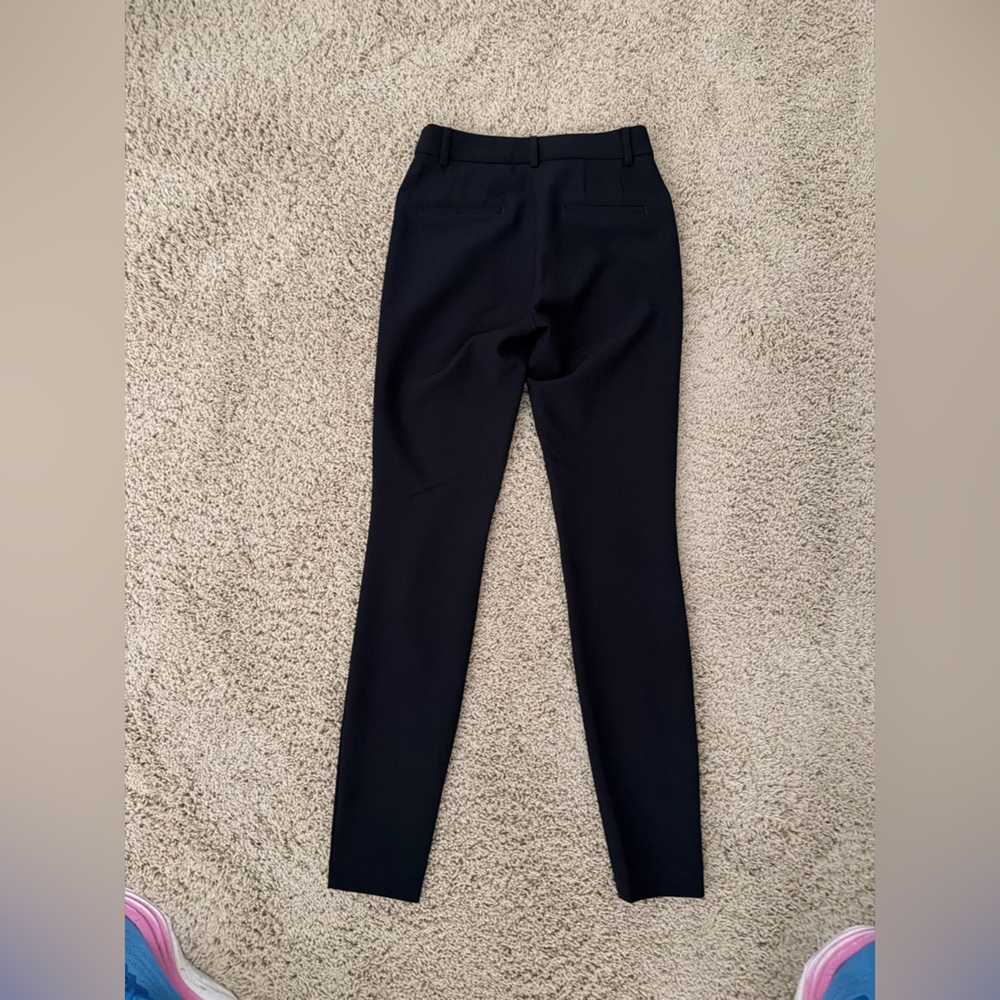 Express Pitch Black Skinny High-Rise Stretch Dress Slacks- size 0 long